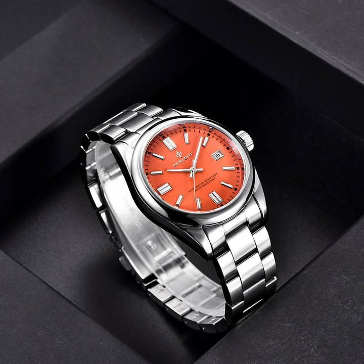 Men's Luxury Analog Quartz Chronograph Watch, Waterproof Stainless Steel Wristwatch
