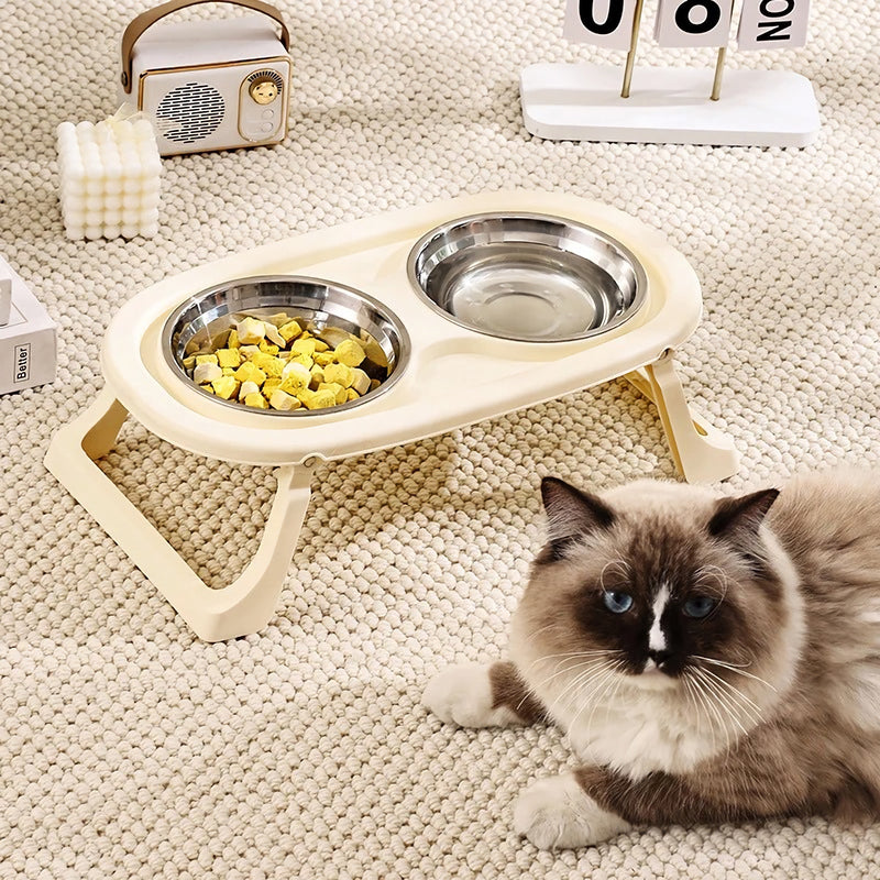Alimentador dobrável antiderrapante para gatos
