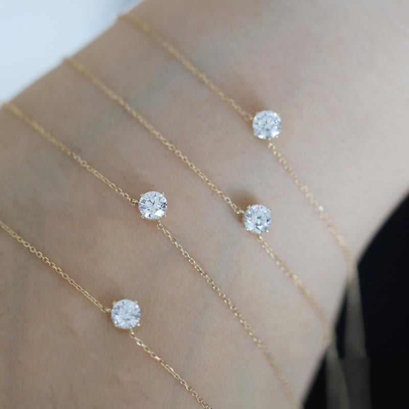 Jewelry Zircon Single Diamond Necklace Simple Girl