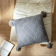 chenille handmade tassel pillow cover, view 3 - MRSLM