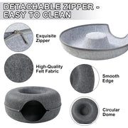 Donut cat bed and tunnel, view 7 - MRSLM