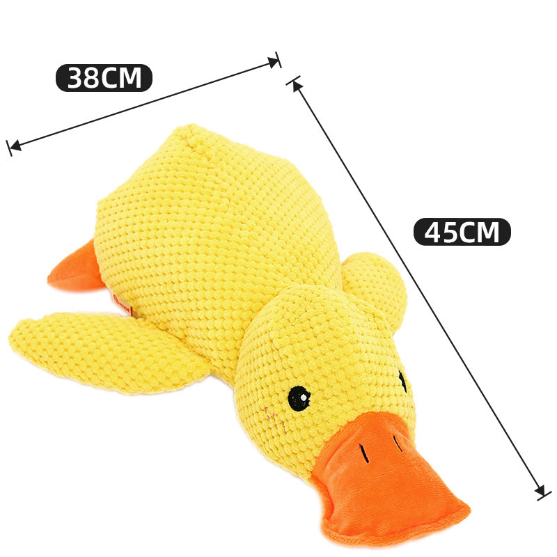 Brinquedo interativo para cães em forma de pato com apito.