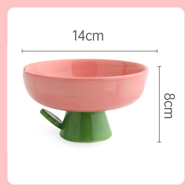 elevated ceramic cat bowl, view 2 - MRSLM