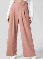 women's solid color suit pants with real pockets, view 9 - MRSLM