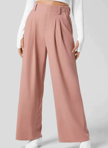 women's solid color suit pants with real pockets, view 9 - MRSLM