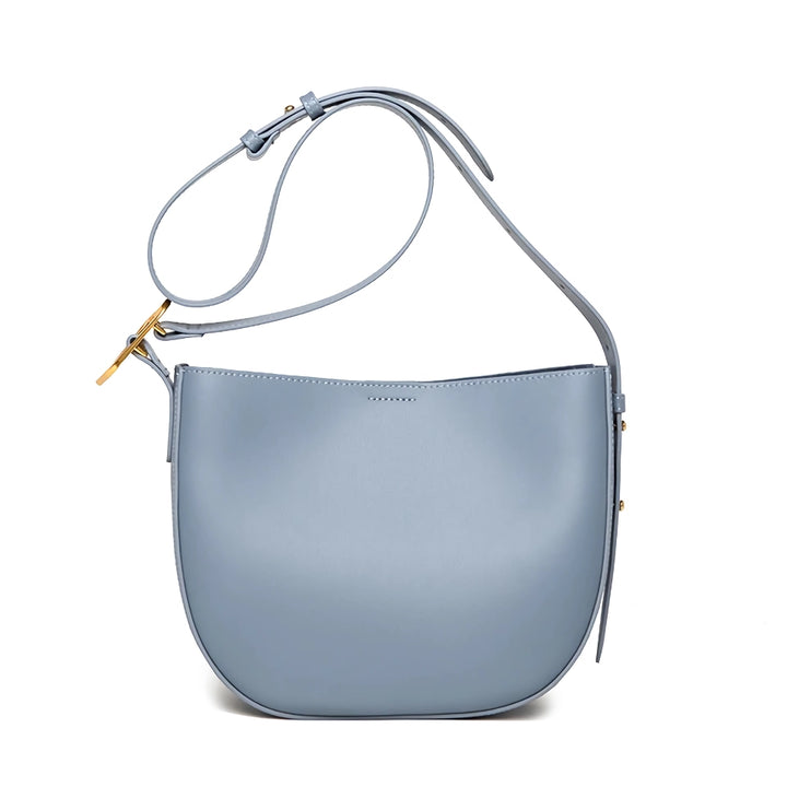 Vintage Cowhide Leather Shoulder Bag for Women - Stylish Crossbody Tote