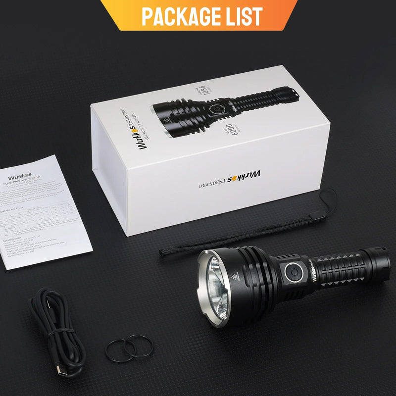 Wiederaufladbare taktische LED-Taschenlampe mit 6000 Lumen, Powerbank-Funktion, USB-C-Anschluss und großer Reichweite