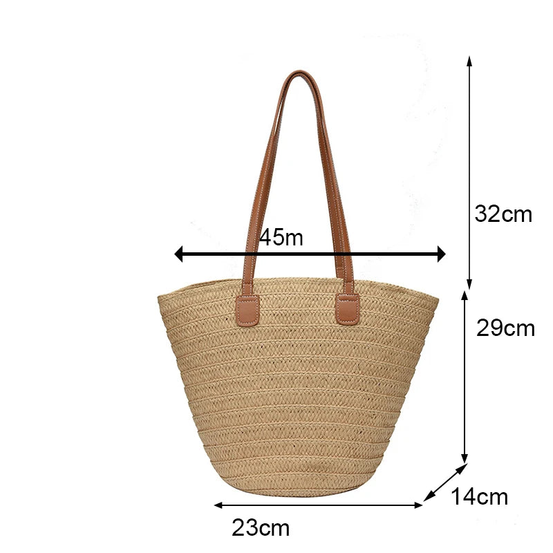 Bohemian Summer Straw Tote Bag