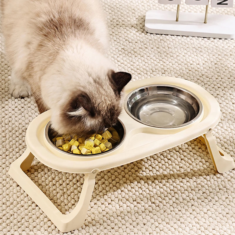 Alimentador dobrável antiderrapante para gatos
