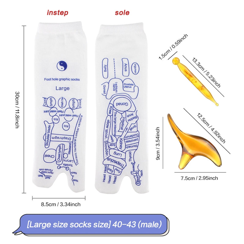 foot reflexology massage socks set, view 3 - MRSLM