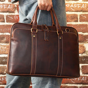 men's cowhide messenger briefcase - MRSLM