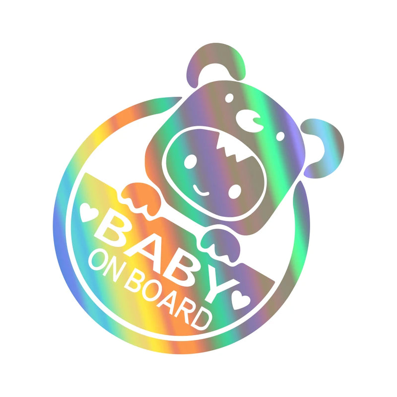 reflective baby on board car decal, view 4 - MRSLM