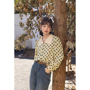 polka dot polo-neck blouse, view 5 - MRSLM