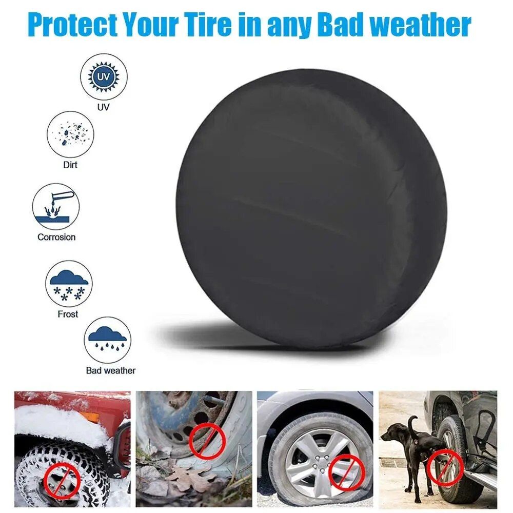 Weatherproof 210D Oxford Cloth Car Tire Covers - UV Protection, Dustproof Wheel Guards