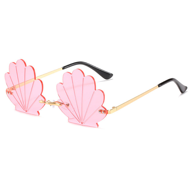 flower rimless retro sunglasses, view 3 - MRSLM