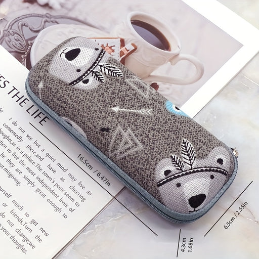 cartoon-themed zippered eyeglass case for kids, view 5 - MRSLM