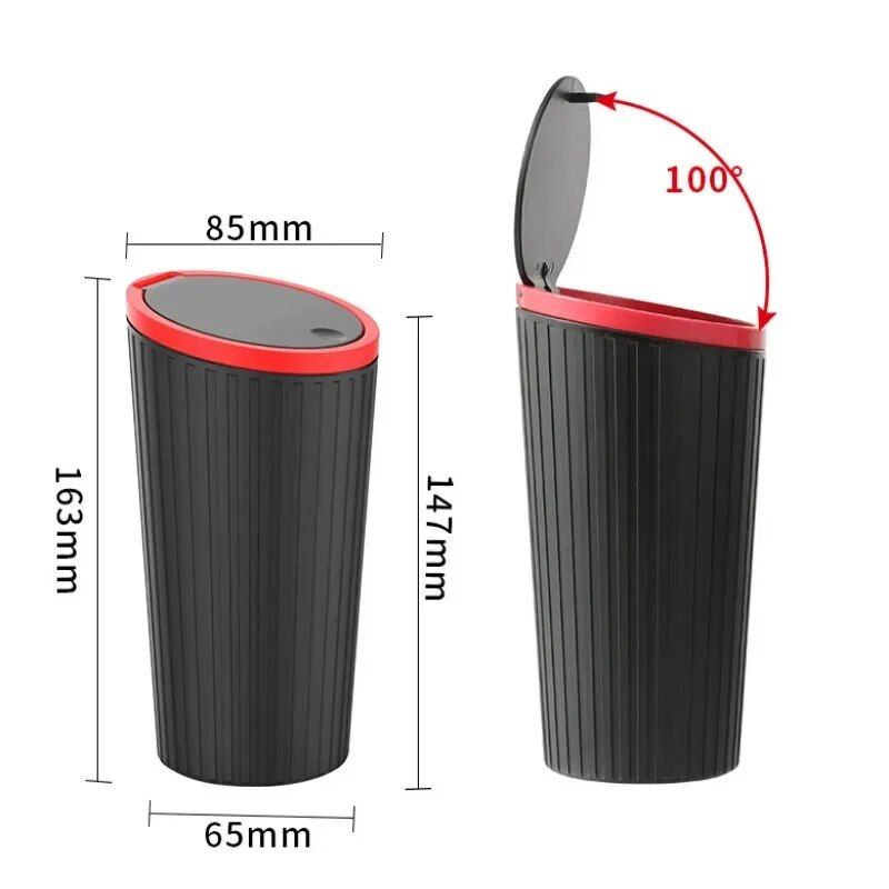 compact car trash can with click-open cover, view 9 - MRSLM
