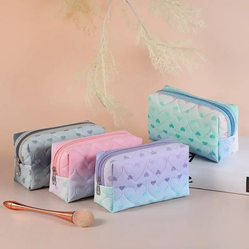 waterproof heart pattern cosmetic bag - MRSLM