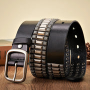 Heavy metal rivet leather belt - MRSLM
