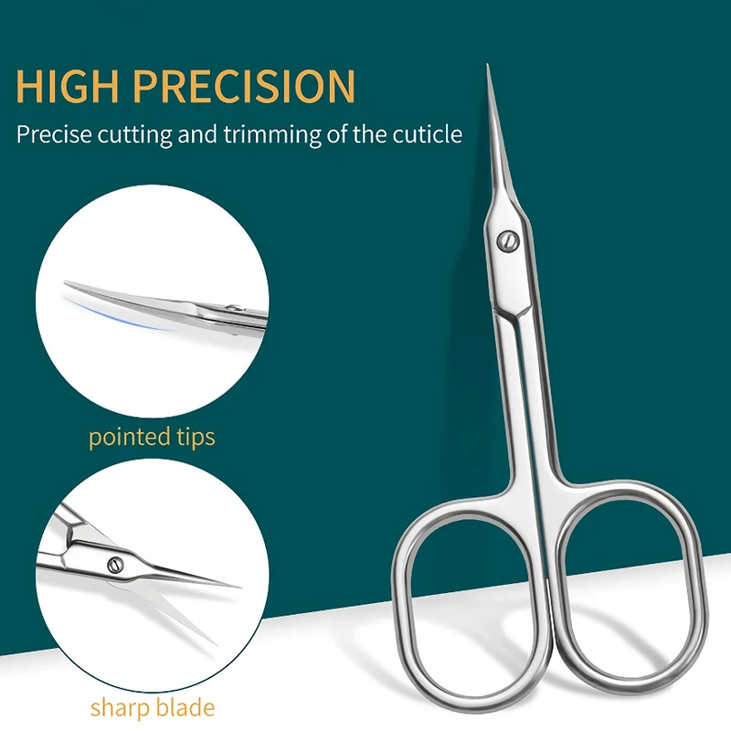 stainless steel precision nail scissors, view 2 - MRSLM