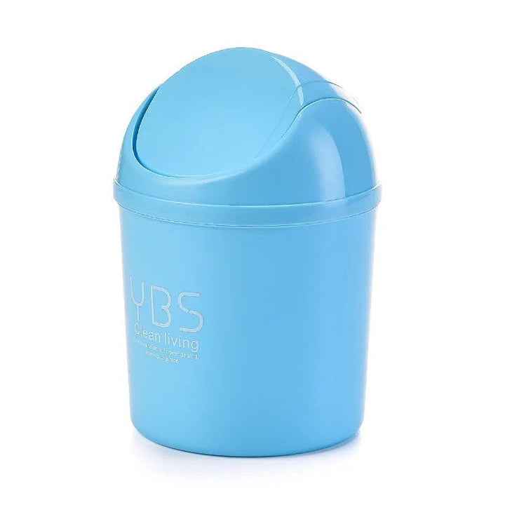 Compact Rolling Lid Mini Trash Bin - Portable Garbage Can for Car & Desk