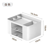 compact desk organizer with dual drawers, view 3 - MRSLM