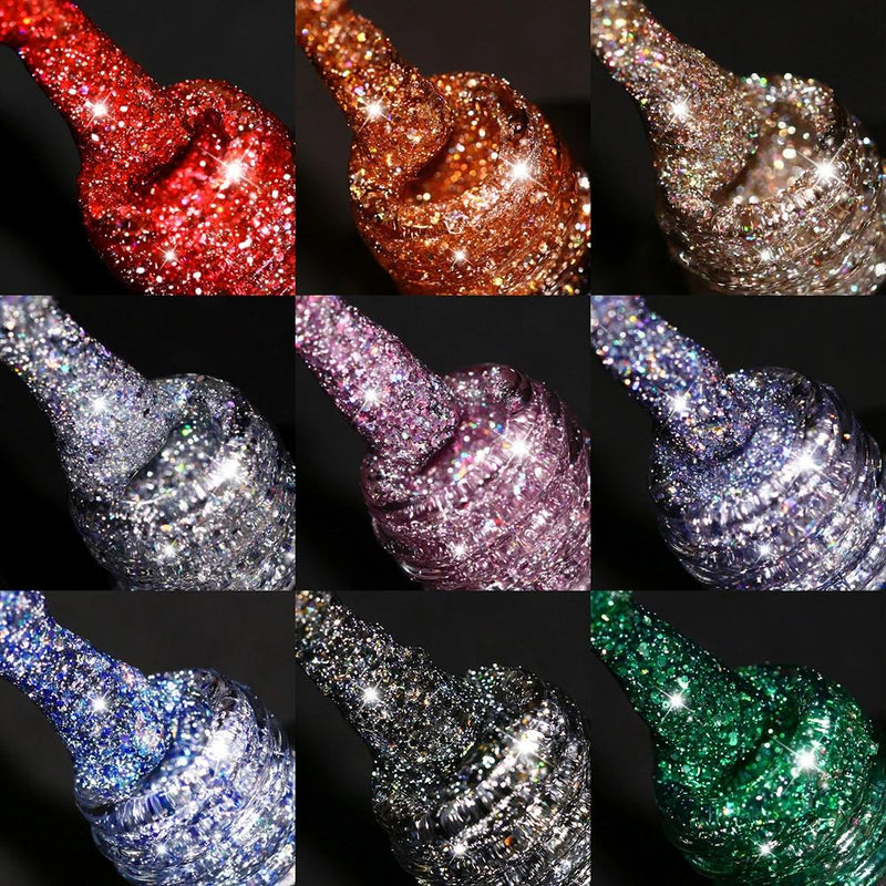 Esmalte em gel com glitter refletivo, 10ml