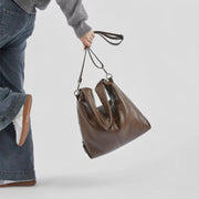 genuine leather large capacity shoulder bag, view 6 - MRSLM