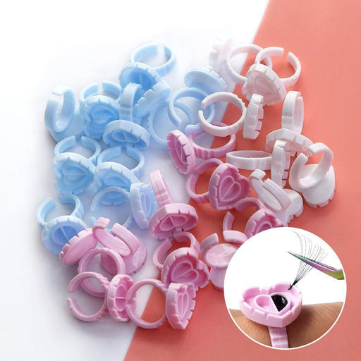 heart-shaped disposable eyelash glue rings - MRSLM