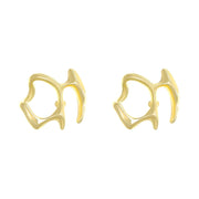 Liquid metal irregular stud earrings, view 9 - MRSLM