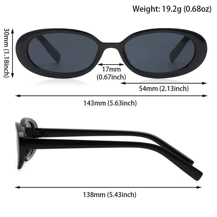 Vintage Cat Eye Oval Sunglasses for Women