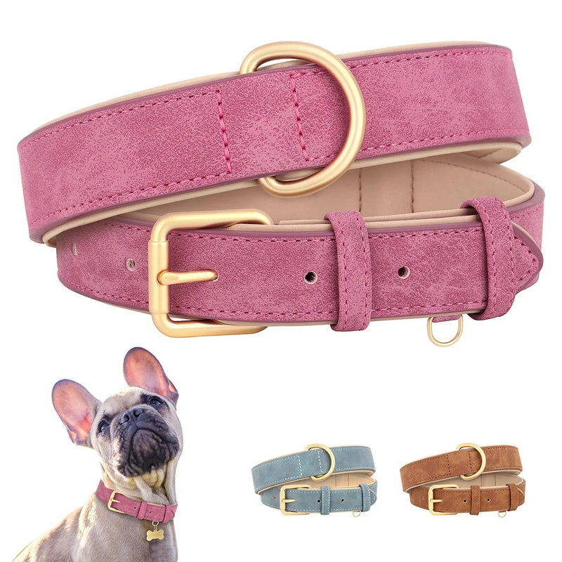 soft leather padded dog collar, view 9 - MRSLM