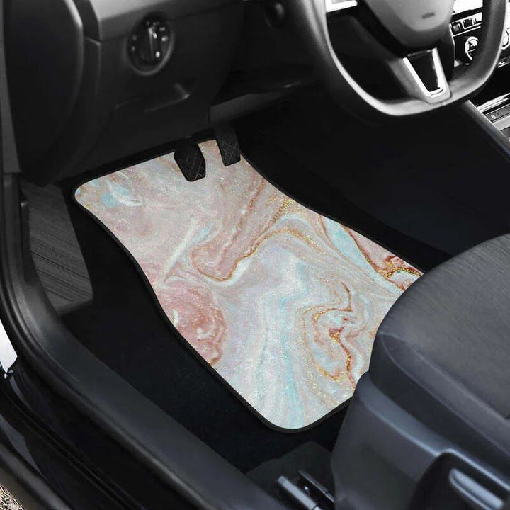 Luxe Pink Gold Liquid Marble Car Floor Mats (Full Set of 4)