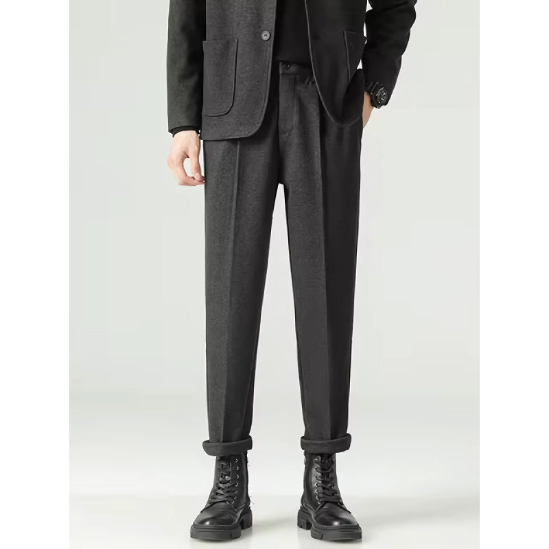 minimalist pleated suit pants, view 4 - MRSLM