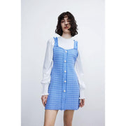 patchwork knitted dress, view 2 - MRSLM