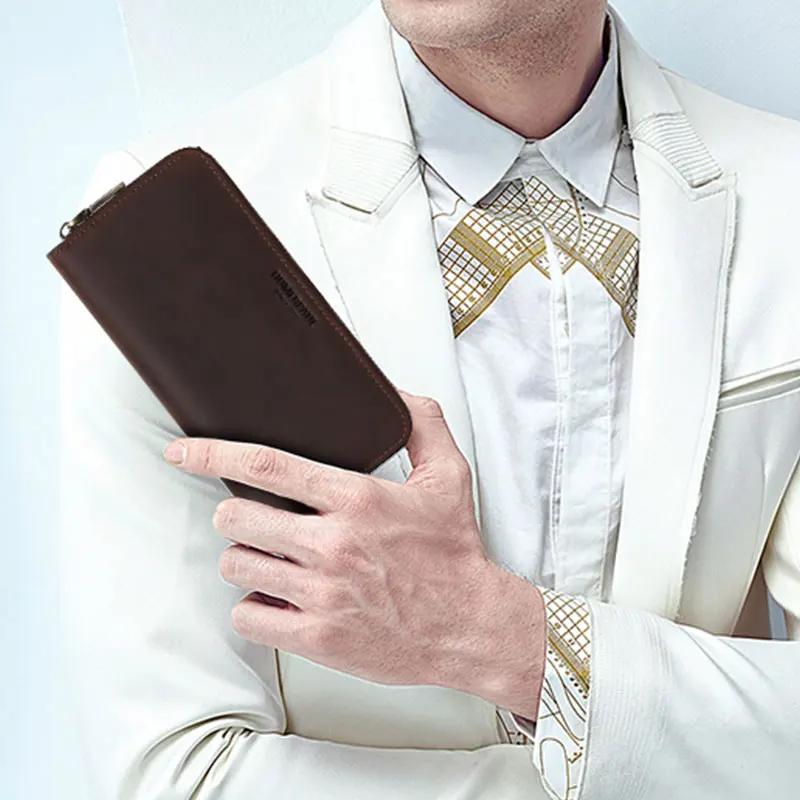 genuine leather RFID blocking men's wallet - MRSLM