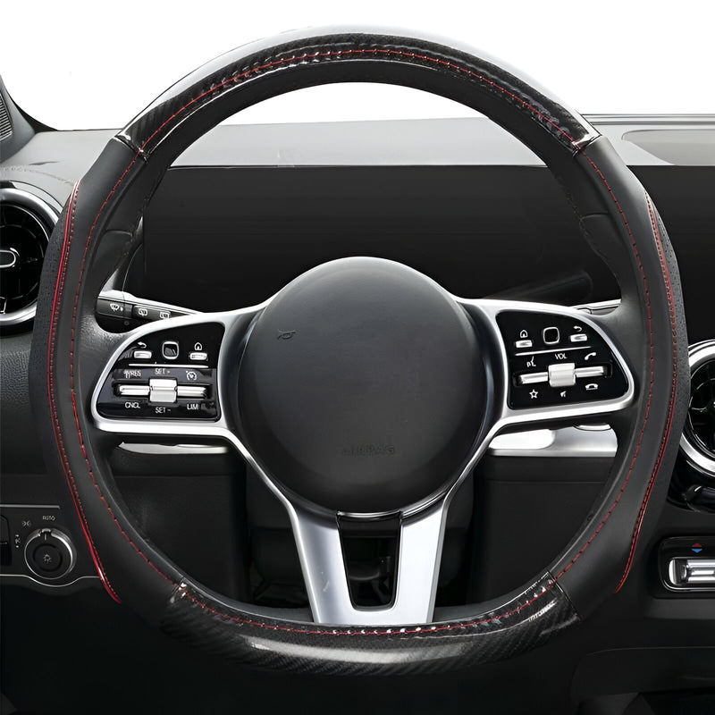 flat bottom D-shape steering wheel cover, view 2 - MRSLM
