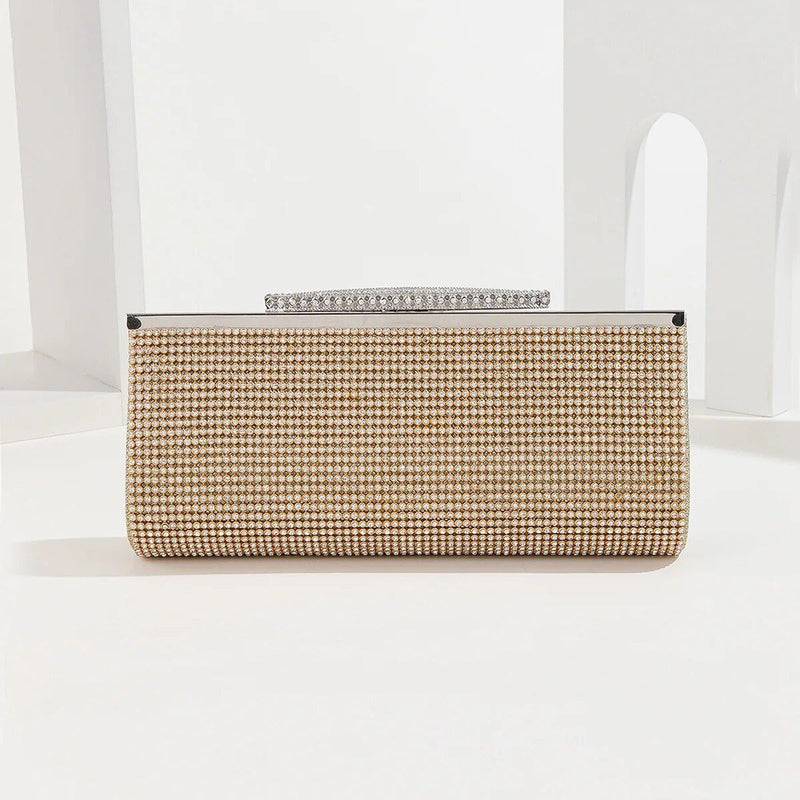 Clutch de noite glamorosa com strass para mulheres