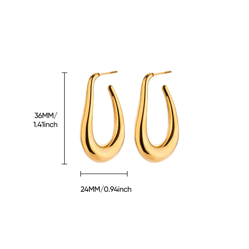 Gold dangle earrings for women, view 2 - MRSLM