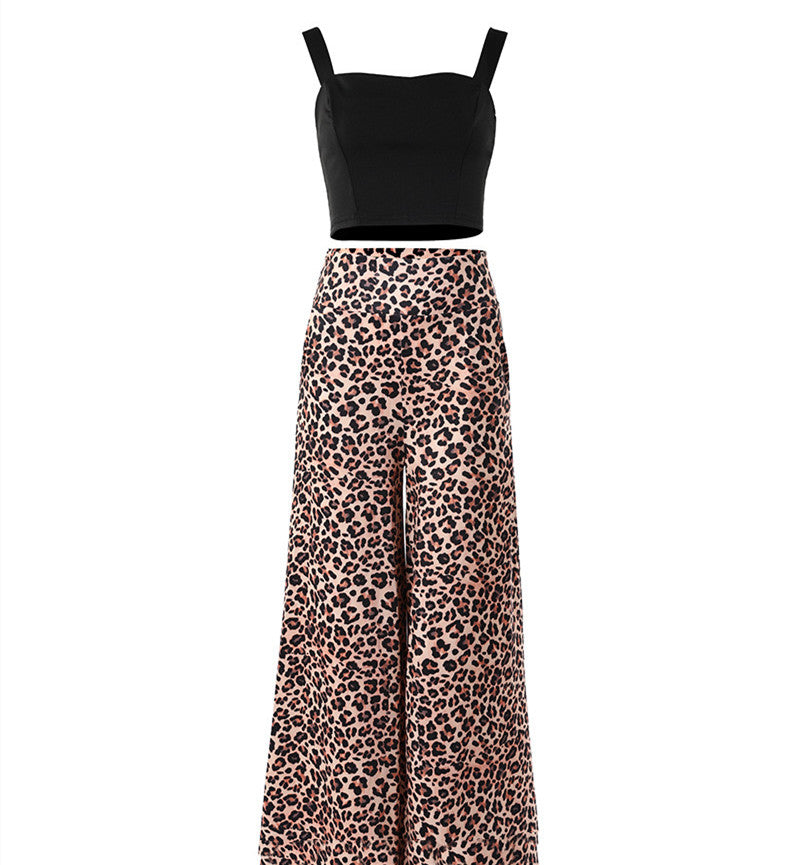 women's summer leopard print vest and pants suit, view 2 - MRSLM