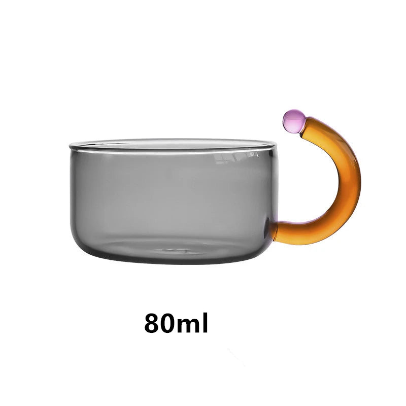 colorful glass teapot and teacup set, view 2 - MRSLM