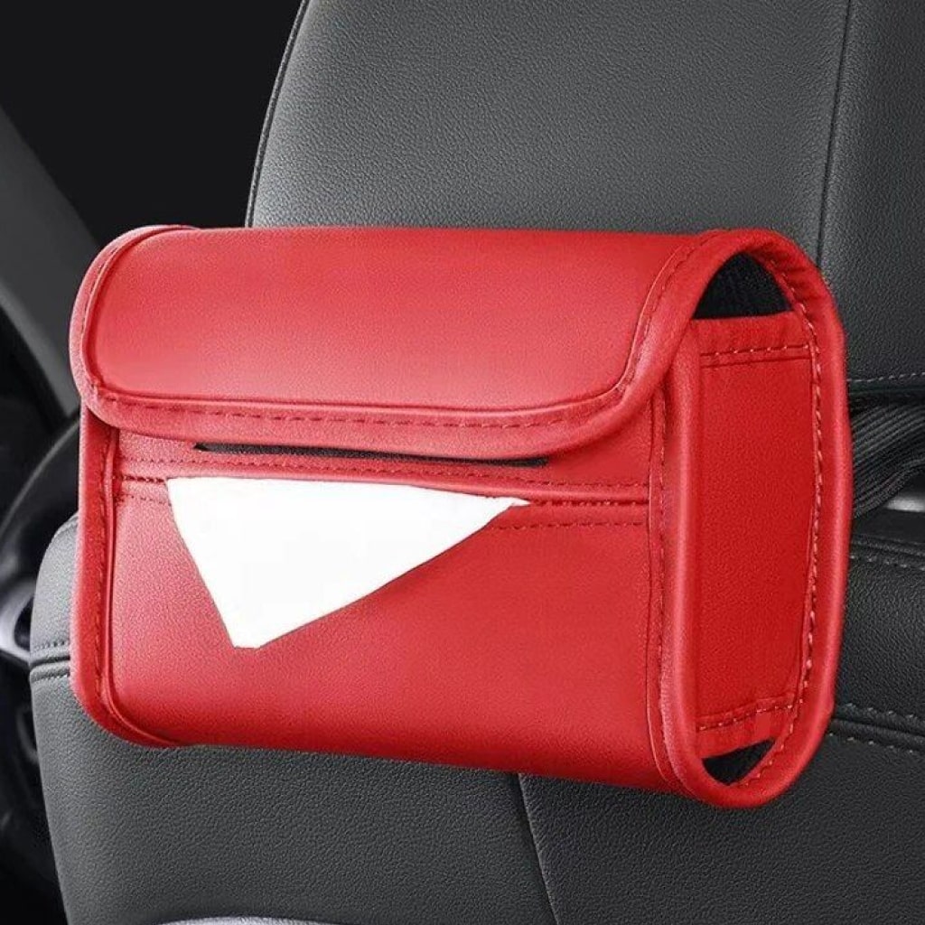 Porta-lenços de couro de luxo para carro