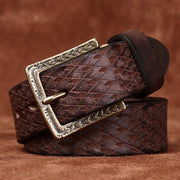 Thick cowhide leather belt, view 10 - MRSLM