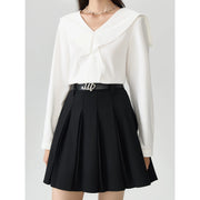 v-neck chiffon shirt, view 6 - MRSLM