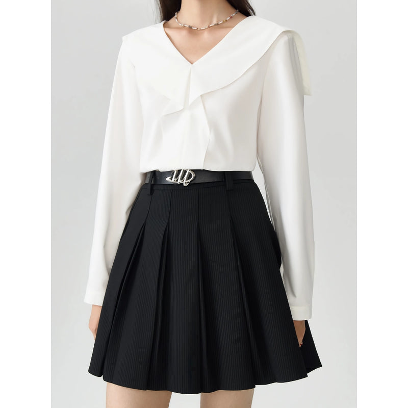 v-neck chiffon shirt, view 6 - MRSLM