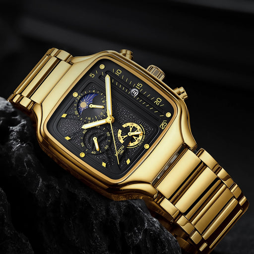 men's square quartz sport watch, view 2 - MRSLM