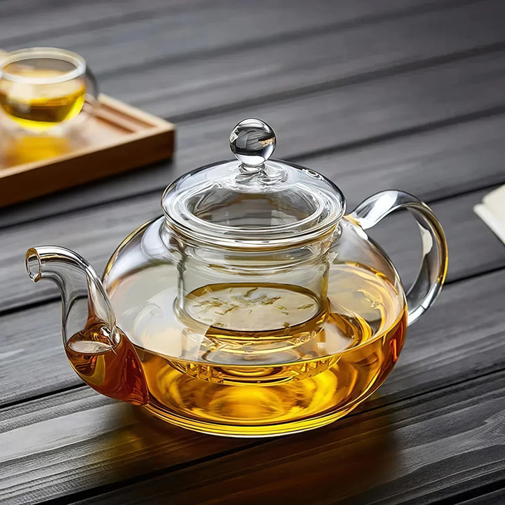 Filterable Heat-resistant Glass Flower Tea Pot