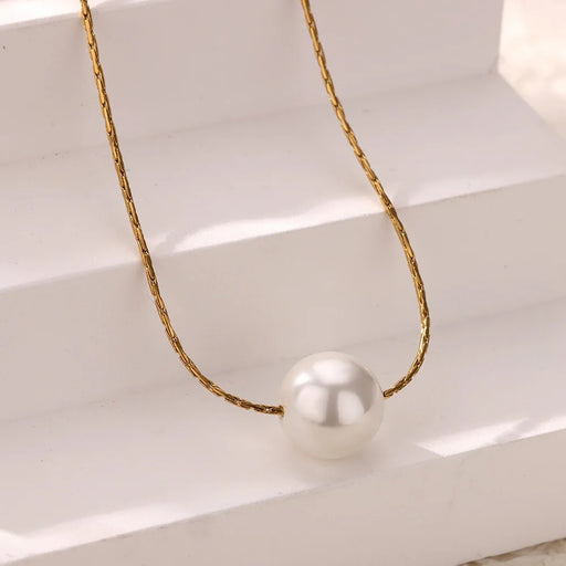 minimalist simulated pearl necklace - MRSLM