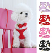 bowtie dog collar harness leash set, view 7 - MRSLM