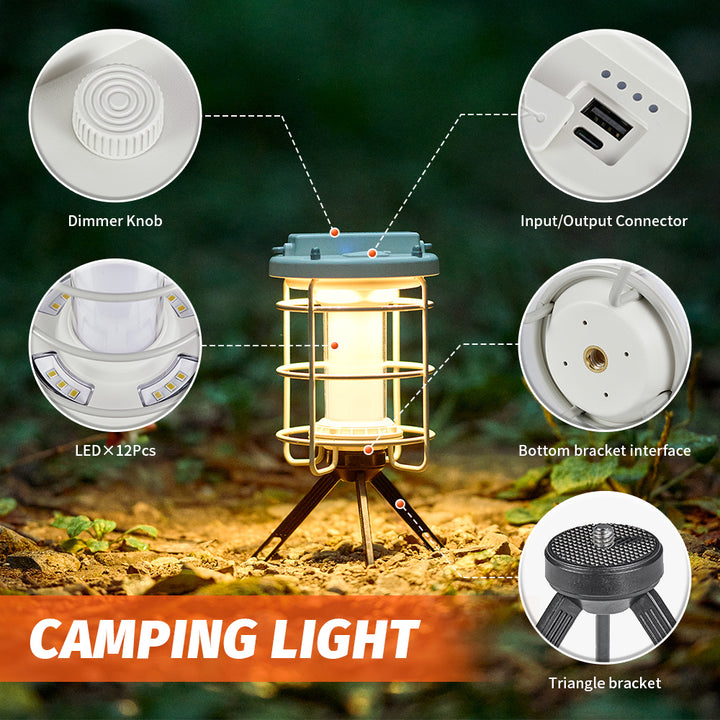 Portable LED Camping Lantern: Waterproof & Rechargeable